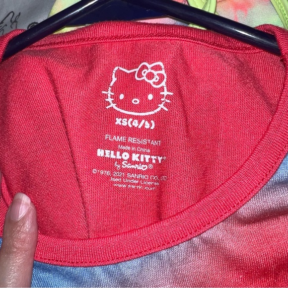 Hello Kitty Girls Sleepwear Medium Red Tie Dye T-Shirt Dress - Picture 5 of 6